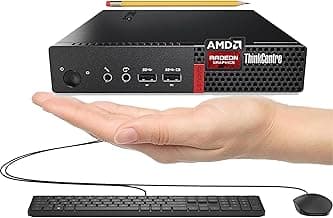 Lenovo ThinkCentre Mini Business Desktop, 16GB RAM, 256GB SSD, AMD Dual-Core Processor, Dual-Display Support, Wi-Fi, Bluetooth, USB, RJ-45, Keyboard&Mouse Included, Windows 11 Pro, Just 1 Liter Volume