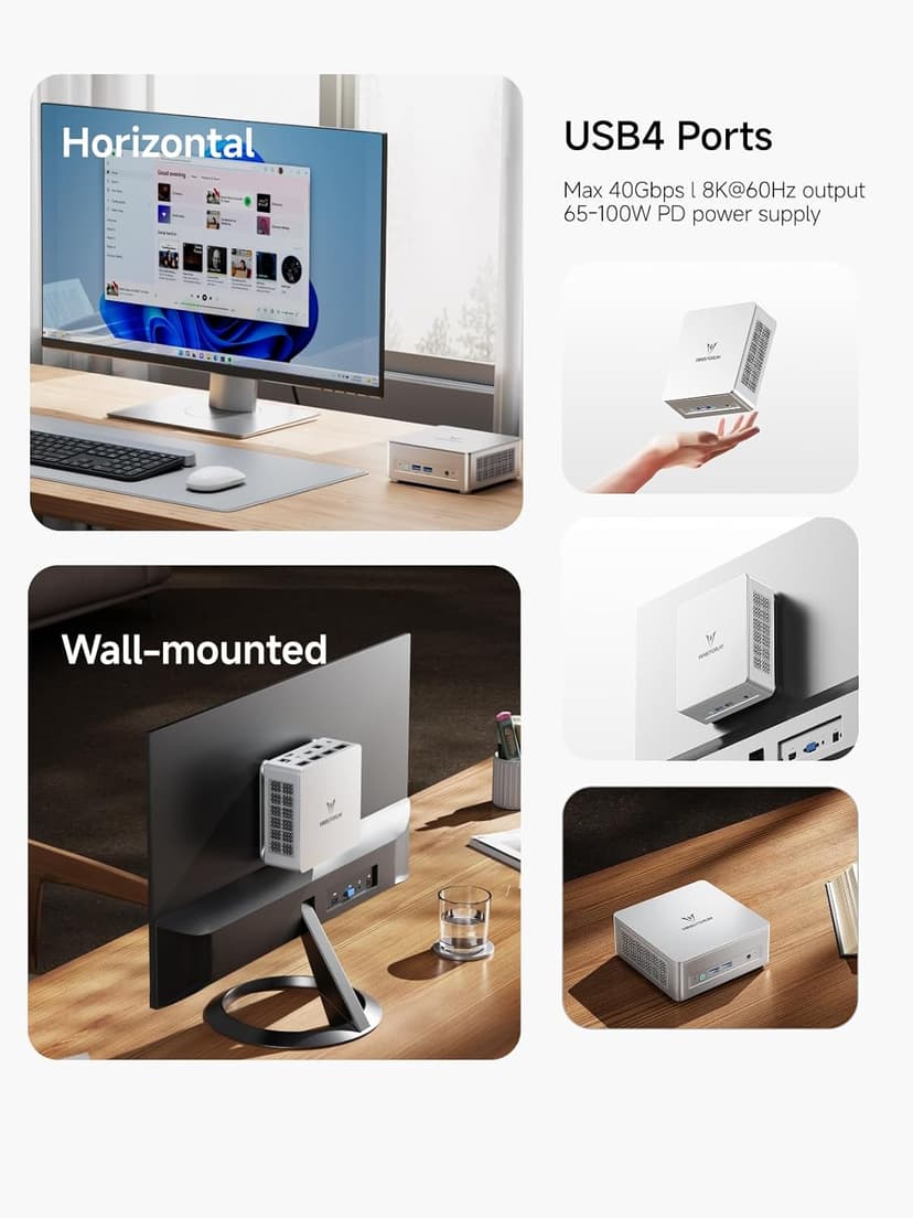 MINISFORUM UM750L Slim Mini PC, AMD Ryzen 5 7545U Mini Computer(6C/12T, Up to 4.9GHz), 32GB LPDDR5 RAM & 1TB PCIe 4.0 SSD, HDMI/DP/USB4, 4 x USB Type A,2.5G LAN,WIFI6E/BT5.3