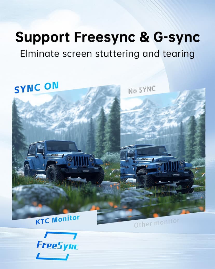 27 Inch Computer Monitor - QHD (2560 x 1440) Display, Up to 120Hz Monitor, IPS Panel, 123% sRGB, HDMI 2.0 x 2 & DP 1.4 x1, Freesync & G-sync, Eye-Friendly Screen PC Monitors for Work Gaming