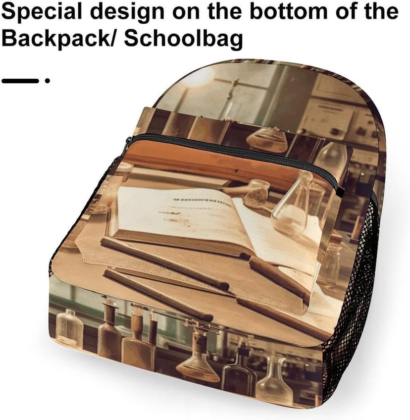 Vintage Chemistry Lab Backpack for Men Women Daypack Carry On Backpack for Travel Business Work Laptop Bag