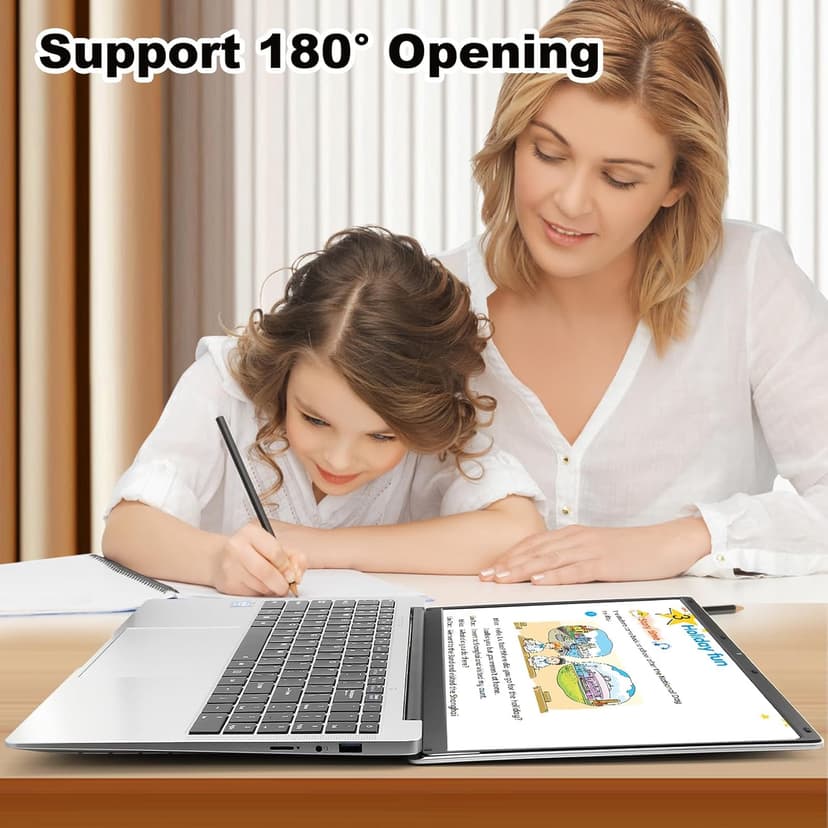 15.6" School Laptop,Compatible With Windows 11 Laptop Computer for Business ,8GB RAM 256GB SSD,Intel N4000, FHD 1920 x 1080 Screen,MS Office,WiFi,BT4,2xUSB3.0,Long Battery Life Student Computer