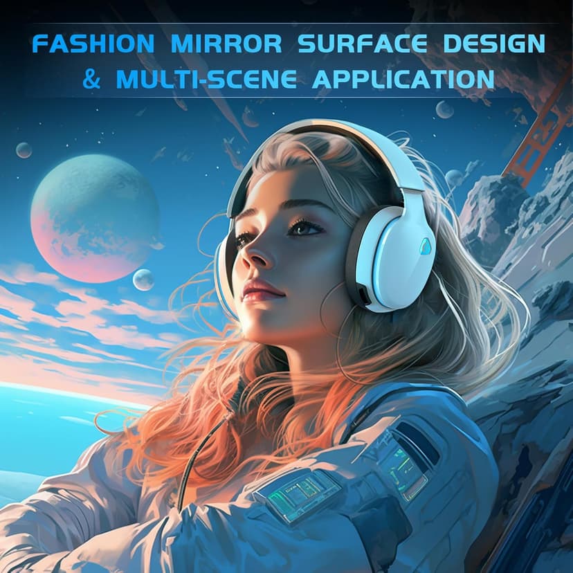 2.4GHz Wireless Gaming Headset for PS5, PS4 Fortnite & Call of Duty/FPS Gamers, PC, Nintendo Switch, Bluetooth 5.3 Gaming Headphones with Noise Canceling Mic, Stereo Sound, 40+Hr Battery -White