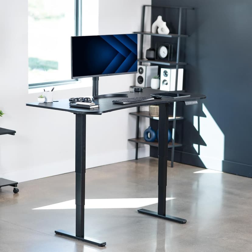 VIVO 63 x 32 inch Universal Table Top for Standard and Sit to Stand Height Adjustable Home and Office Desk Frames, Black Desktop, DESK-TOP1B