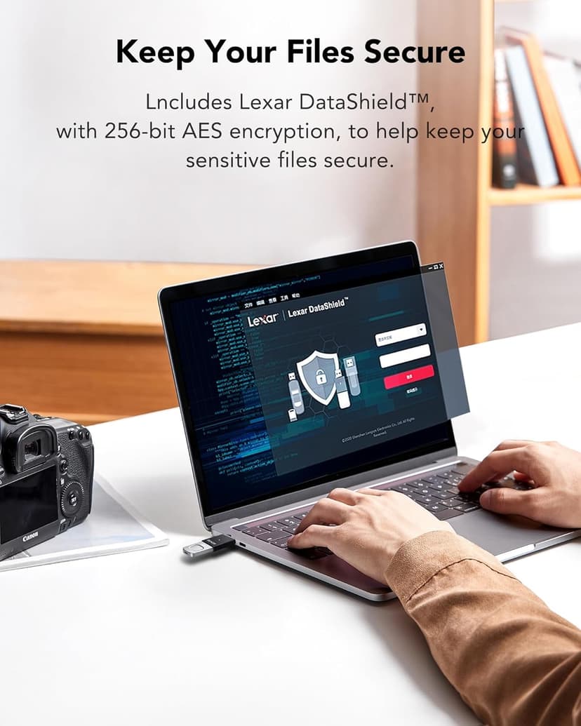 Lexar 128GB JumpDrive Fingerprint F35 PRO USB 3.2 Gen 1 Flash Drive, Up to 400/300 MB/s Read/Write, Storage Expansion and Backup, 256-bit AES & Fingerprint Encryption (LJDF35P128G-RNBNG)
