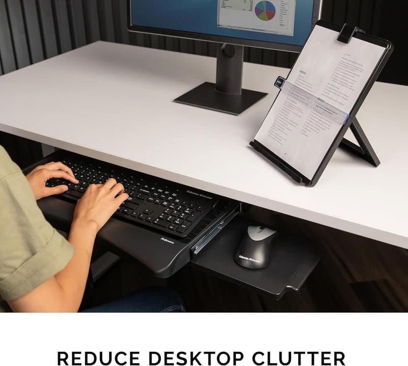 Fellowes Office Suites Underdesk Keyboard Drawer, Black/Silver (9140305)