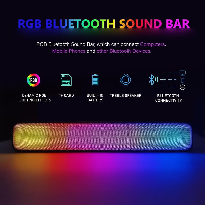 STGAubron Gaming PC, GeForce GTX 1660 Super 6G, Intel Core i3-10100F up to 4.3G, 16G DDR4, 1T SSD, WiFi, BT 5.0, RGB Fan x3, RGB BT Sound Bar, RGB BT Gaming Mic, Windows 11 Home
