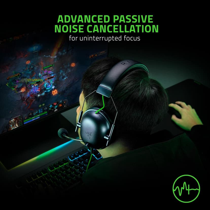 Razer BlackShark V2 X Wired Gaming Headset with 7.1 Surround Sound, 50mm Drivers, Noise Cancelling Mic