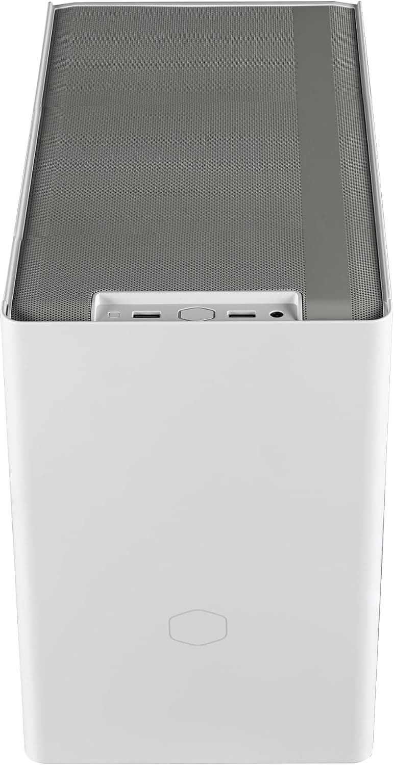 Cooler Master NR200 White Mini-ITX PC Case, 330mm Horizontal Triple-Slot Mount GPU, 240mm|280mm AIO, SFX PSU 130mm, Compatible RX 7900 XTX|4080 Super, Vented Panels, DIY