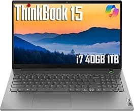 Lenovo ThinkBook 15 Gen 4 Business Laptop (15.6" FHD Anti-Glare, Intel 10-Core i7-1255U, 40GB RAM, 1TB SSD), 1080p Webcam, Fingerprint, Thunderbolt 4, Ethernet, Wi-Fi 6, Win 11 Pro w/Copilot, Grey