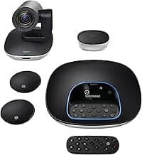 Logitech Group Video Conferencing Bundle with Expansion Mics for Big Meeting Rooms, Black and Silver
