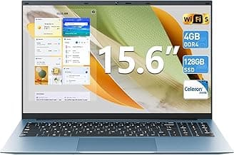 SGIN Laptop Computer 15.6 Inch, 11 Home Laptops with 4GB RAM 128GB SSD, Celeron N4000 Processor Notebook, BT4.2.0, HDMI, 7000mah, WiFi, UHD Graphics 600, Type-C, 2.4/5G WiFi