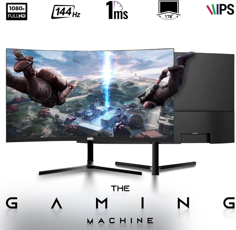 Lenovo Desktop PC Gaming Bundle - Intel Core i7, 16GB RAM, 512GB SSD, 24-inch Curved Monitor, GT 1030 2GB, RGB Speaker, RGB Keyboard Mouse, WiFi, Win 10 Pro (Renewed)