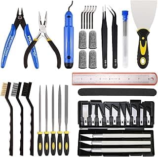 50 Pcs 3D Printer Tool Kit, 3D Printer Accessories Includes Nozzle Cleaning Kit, Deburring Tool, Files, Pliers, Wire Cutter Suitable for 3D Print Removing, Cleaning, Finishing