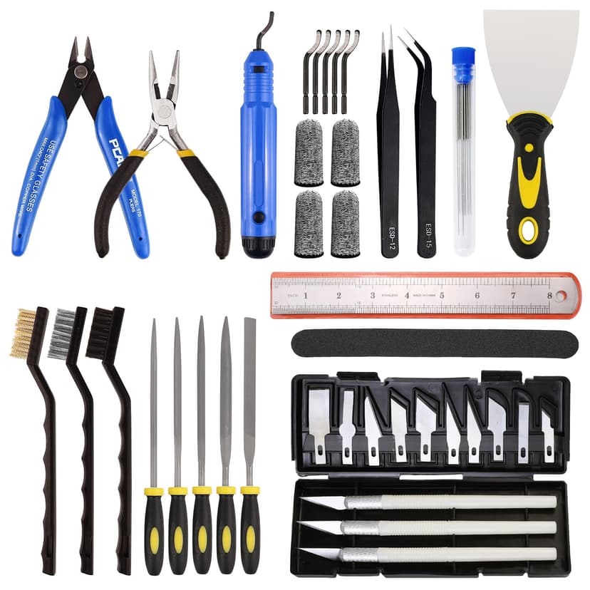 50 Pcs 3D Printer Tool Kit, 3D Printer Accessories Includes Nozzle Cleaning Kit, Deburring Tool, Files, Pliers, Wire Cutter Suitable for 3D Print Removing, Cleaning, Finishing