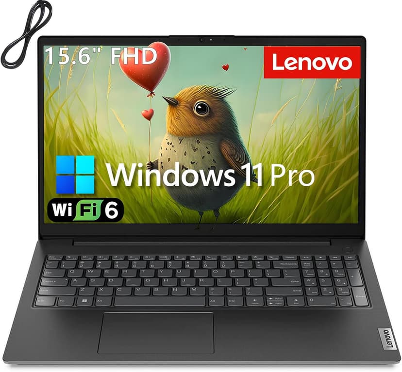 Lenovo 15.6" FHD Laptop Computer for Business and Student, Intel Dual Core Processor, 32GB DDR4 RAM, 1TB PCIe SSD, WiFi 6, BT 5.2, Type-C, HDMI, Numeric Keypad, Black, Windows 11 Pro, Wendbo Cable