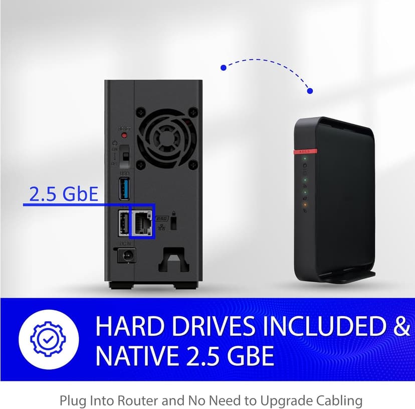 BUFFALO LinkStation 710 2TB 1-Bay NAS Network Attached Storage with HDD Hard Drives Included NAS Storage That Works as Home Cloud or Network Storage Device for Home