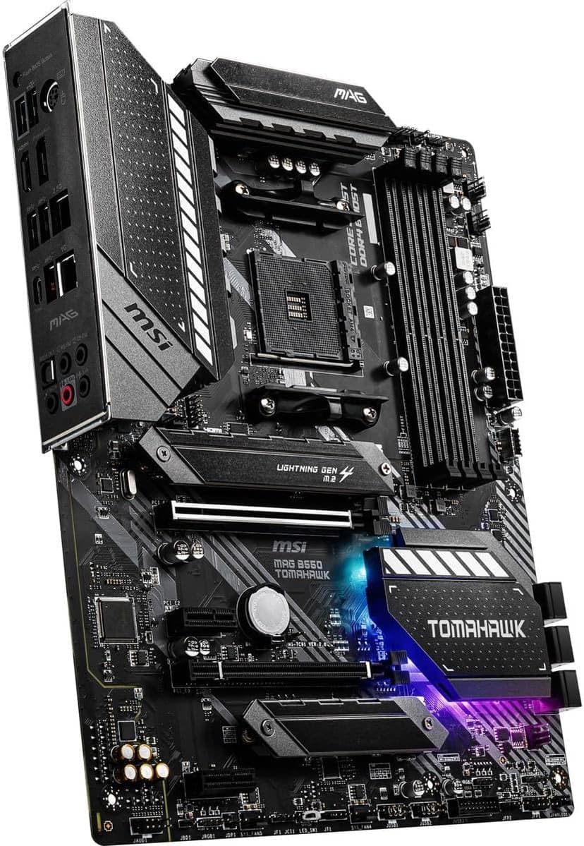 msi MAG B550 TOMAHAWK Gaming Motherboard (AMD AM4, DDR4, PCIe 4.0, SATA 6Gb/s, M.2, USB 3.2 Gen 2, HDMI/DP, ATX, AMD Ryzen 5000 Series processors)