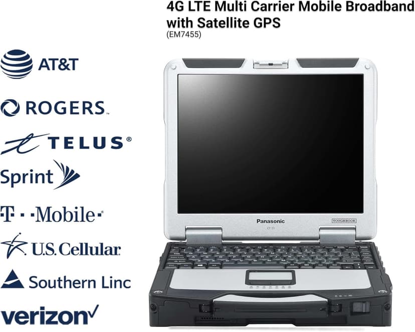 Panasonic Toughbook 31 CF-31 MK5 Rugged Laptop, 13.1" XGA Touch, i5-5300U 2.3GHz, 16GB RAM, 1TB SSD, 4G LTE, Backlit Keyboard, Windows 10 Pro