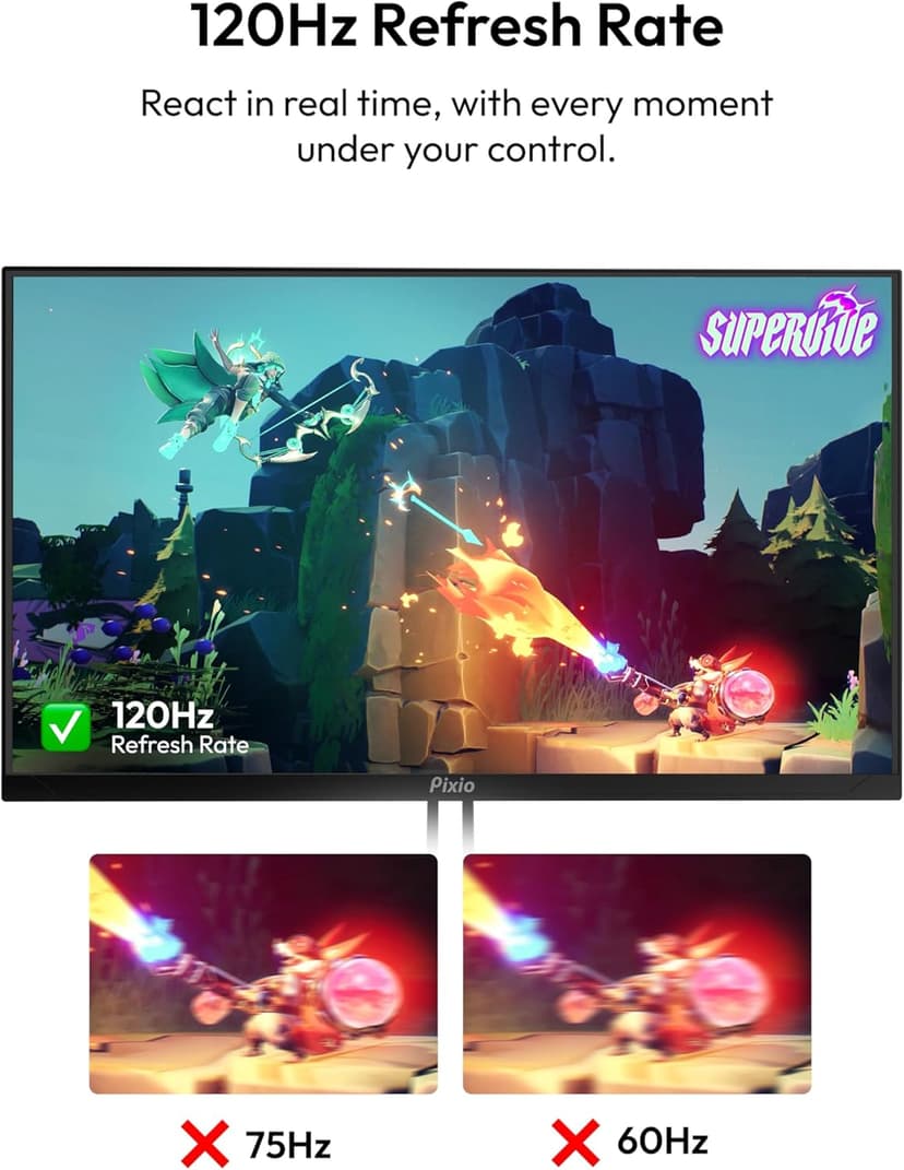 Pixio PX246 Wave 24 inch 120Hz Refresh Rate FHD 1080p Resolution IPS Panel 4ms GTG Response Time Gaming Monitor with Adaptive Sync