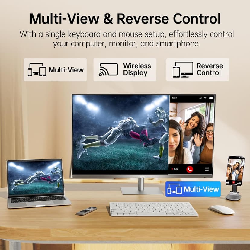 32 Inch 4K Smart Monitor with Google TV System 3840 * 2160P Netflix Licensed Type C 65W PD Speakers 5W*2 Dolby Audio Hey Google Voice Remote HDR WiFi Bluetooth VESA Tiltable 32 in Smart TV