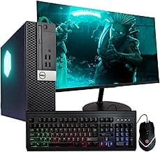 Dell 5060 Desktop PC w/RGB LEDs | Windows 11 Pro | Intel i5-8500 | 16GB RAM 500GB SSD | New 24" FHD Monitor | Home or Office Optiplex Computer | 5G WiFi + BT (Renewed)