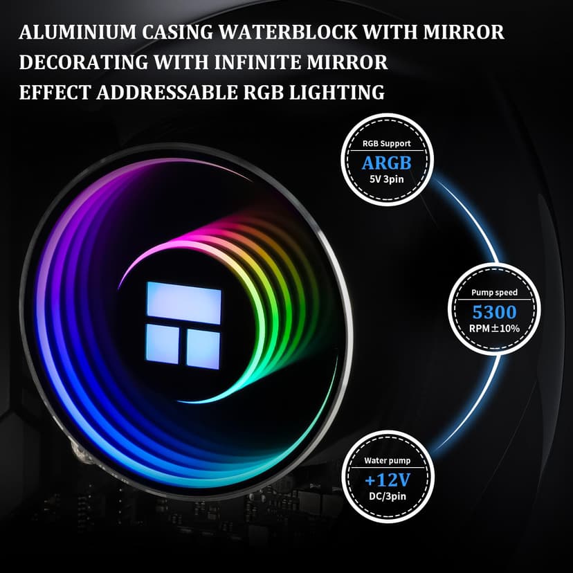 Thermalright Frozen Notte 240 Black ARGB V2 Water Cooling CPU Cooler,240Black CPU Cooler Specifications, Double PWM Fans, S-FDB Bearings, Suitable for AMD/AM4 AM5,Intel LGA 1700/1150/1151/1200/2011