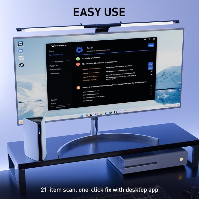 PC-VR Streaming Air Link Compatible with Meta Quest 3S/3/2 AX3000 WiFi6 VR Router, Replace Quest Link Cable, Wireless Stable and Fast (Puppis S1)