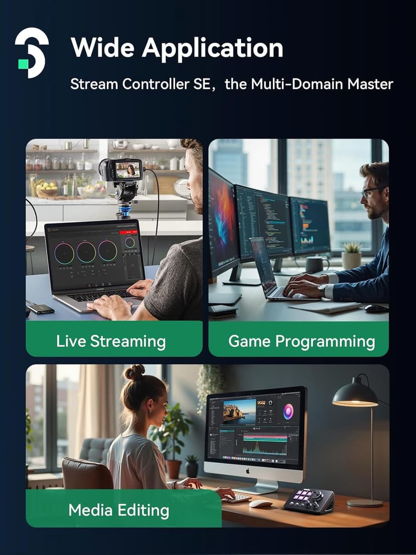 SOOMFON Stream Controller SE Stream Control Deck with 6 Customizable LCD Macro Keys to Trigger Actions in OBS Twitch YouTube for Content Creators Streaming Gaming Compatible with PC & Mac