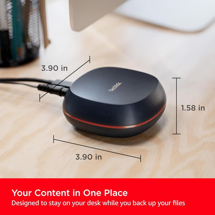 SanDisk 8TB Desk Drive SSD – Desktop External Solid State Drive, Up to 1000MB/s, USB-C, USB 3.2 Gen 2 - SDSSDT40-8T00-NA25​