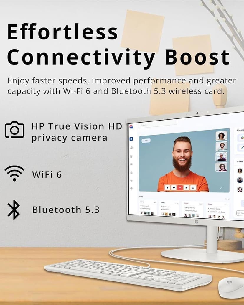 HP 2025 All-in-One Desktop Computer - Intel Celeron J4025 Processor • 21.5'' FHD Display • Free External CD/DVD Drive • Microsoft Office Lifetime • 32GB RAM • 1TB SSD • Wi-Fi 6 • Win 11 Pro • White