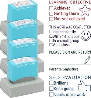 4 Pcs Teacher Stamps for Grading Self-Inking Special Accommodations Stamp Refillable Motivational Encouraging Rubber Stamp for Classroom Back to School Homework Student Dormitory Gifts