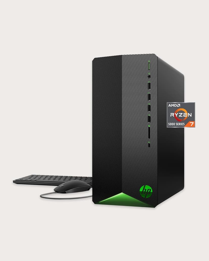 HP Pavilion Gaming Desktop, AMD Ryzen 7 5700G Processor, NVIDIA GeForce RTX 2060 graphic, 16 GB RAM, 1 TB SSD, Windows 11 Pro (TG01-2460, shadow black)
