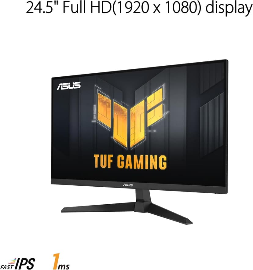 ASUS TUF Gaming 25” (24.5 viewable) 1080P Gaming Monitor (VG259Q3A) – FHD, 180Hz, 1ms, Fast IPS, Extreme Low Motion Blur, FreeSync, Variable Overdrive, Speakers, 99% sRGB, Shadow Boost 3yr Warranty
