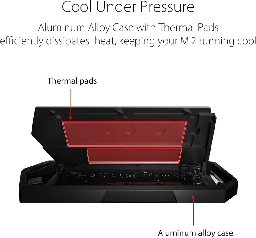 ASUS ROG STRIX Arion Aluminum Alloy M.2 NVMe SSD External Portable Enclosure Case Adapter, USB 3.2 Gen 2 Type-C (10 Gbps), USB-C to C and USB-C to A Cables, Fits PCIe 2280/2260/2242/2230 M Key/B+M Key
