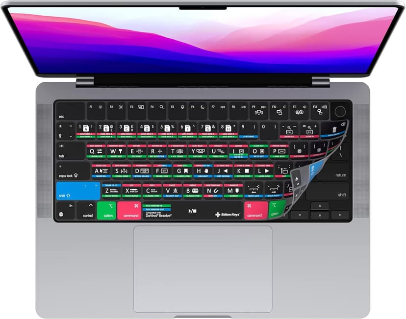 Editors Keys Cover Designed for Davinci Resolve Keyboard Cover 14" & 16" MacBook Pro 2021+ M1-M3 Chip - Genuine Editors Keys - Will not fit Other Models