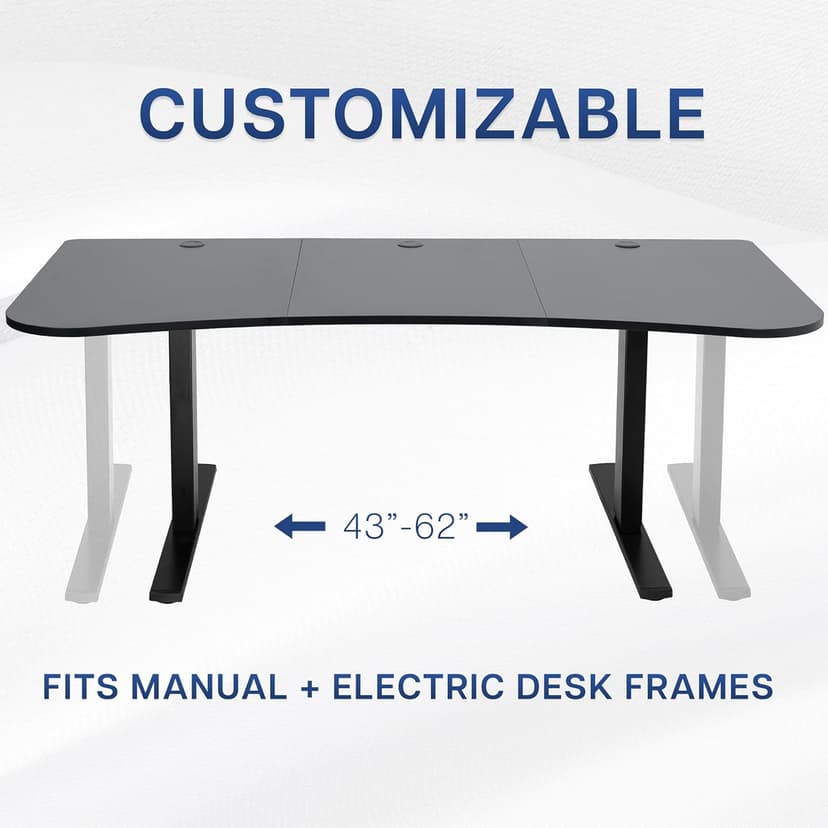 VIVO 63 x 32 inch Universal Table Top for Standard and Sit to Stand Height Adjustable Home and Office Desk Frames, Black Desktop, DESK-TOP1B
