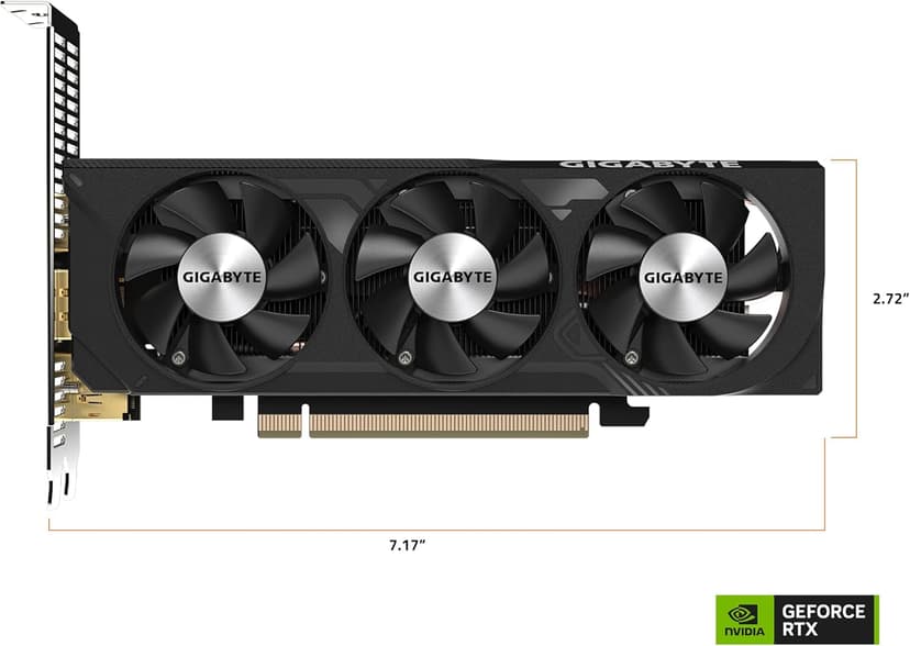 GIGABYTE GeForce RTX 4060 OC Low Profile 8G Graphics Card, 3X WINDFORCE Fans, 8GB 128-bit GDDR6, GV-N4060OC-8GL Video Card