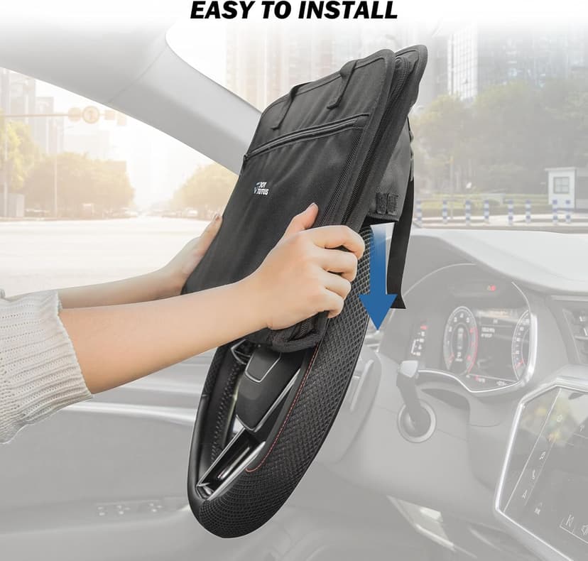 JOYTUTUS 3 in 1 Steering Wheel Eating Tray, Car Back Seat Laptop Desk, Multifunctional Office Bag, Car Work Table for Writing, Car Organizer for Kids, Commuters, Family