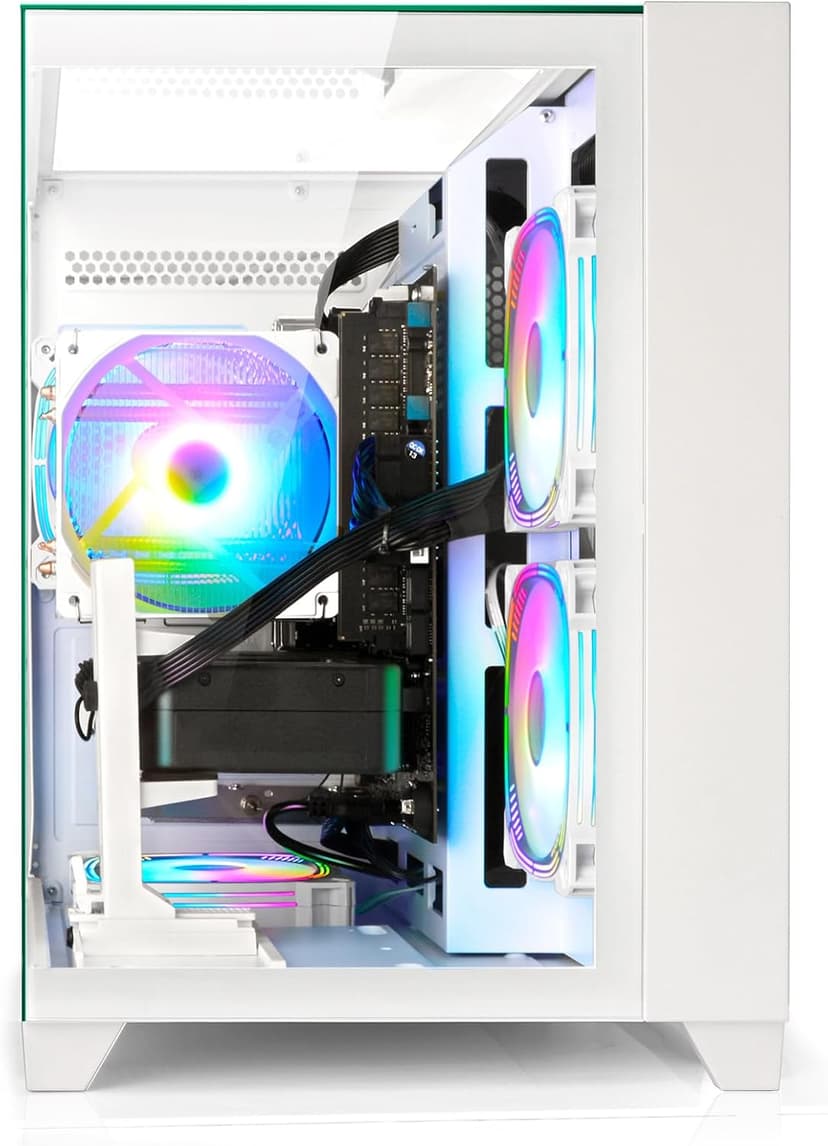 LXZ Gaming PC Desktop AMD Ryzen 7 8700F | AMD Radeon RX 7650GRE 8GB | 32GB DDR5 RAM | 1TB SSD | High-End Tower Computer(White)
