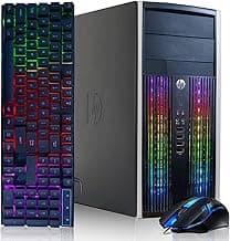 HP RGB Gaming PC Desktop Computer - Intel Quad I7 up to 3.8GHz, 16GB Memory, 256G SSD + 3TB, GeForce GTX 1660 Super 6G GDDR6, RGB Keyboard & Mouse, WiFi & Bluetooth 5.0, Win 10 Pro (Renewed)