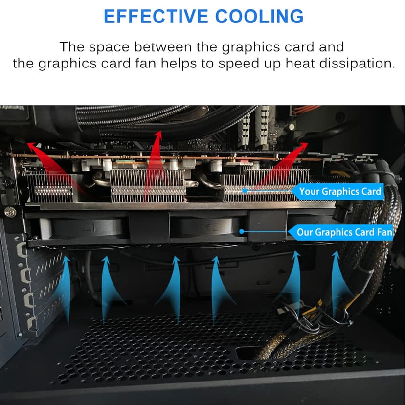GDSTIME Graphic Card Fans, PCI Slot 3 x 90mm 92mm Fans, Graphics Card Cooler, Video Card VGA Cooler