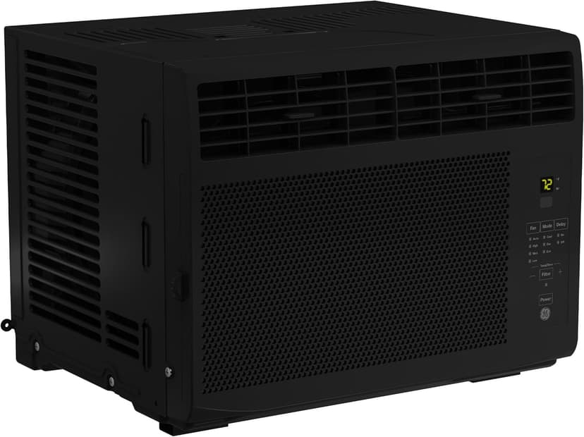 GE Window Air Conditioner Unit, 6,000 BTU for Small Rooms up to 250 sq ft. with Adjustable Fan and Cooling Settings, Perfect for Bedroom or Living Room, Easy Install Kit Included, Black