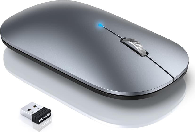 TECKNET Wireless Mouse, BT5.0/3.0 2.4GHz Silent Computer Mouse with USB Receiver,4000DPI Rechargeable Portable Bluetooth Mouse for Laptop/MacBook/Pro/iPad/Windows