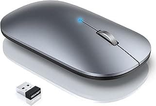 TECKNET Wireless Mouse, BT5.0/3.0 2.4GHz Silent Computer Mouse with USB Receiver,4000DPI Rechargeable Portable Bluetooth Mouse for Laptop/MacBook/Pro/iPad/Windows