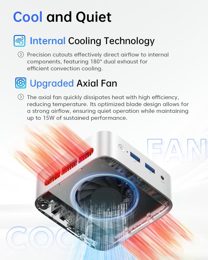 ACEMAGIC Mini Pc Computers, Intel Twin Lake N150(Turbo 3.6GHz), 16GB DDR4 RAM 1TB PCIe M.2 SSD Mini Computer, Vista V1 UHD 4K HDMI DP, Dual WiFi/Bt, Gigabit Ethernet Vesa, Home/Office Micro Pc