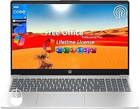 HP 15.6" Touchscreen Laptop Computer, Intel i3-1215U(Up to 4.4GHz), Intel UHD Graphics, 16 GB RAM, 1 TB SSD, Long Battery Life, Wi-Fi 6E, Copilot, Windows 11 Pro & Office Pro Lifetime License