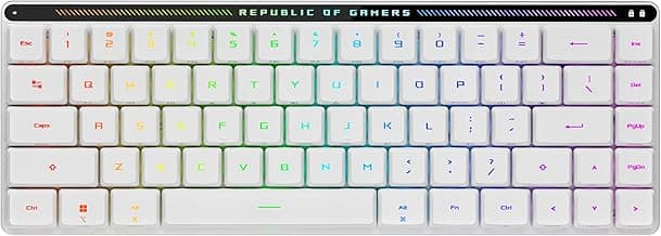 ASUS ROG Falchion RX Low Profile 65% Wireless Gaming Keyboard with ROG RX Red Low-Profile switches, tri-Mode Connection with ROG SpeedNova, Silicone dampening Foam, Touch Panel, and MacOS Support.