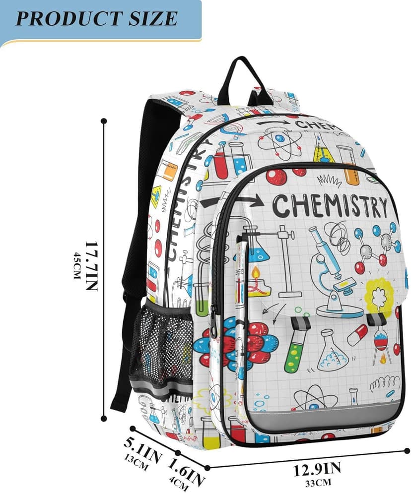 Backpack Chemistry Science School Shoulder Bag Lightweight Laptop Backpack Student Travel Daypack