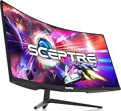 Sceptre 34-Inch Curved Ultrawide WQHD Monitor 3440 x 1440 R1500 up to 165Hz DisplayPort x2 99% sRGB 1ms Picture by Picture, Machine Black 2023 (C345B-QUT168)