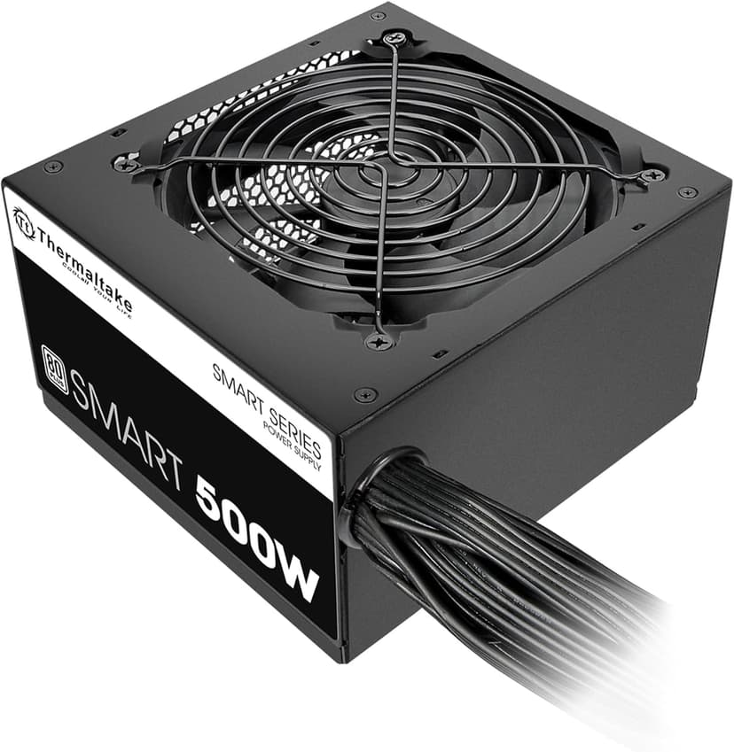 Thermaltake Smart 500W 80+ White Certified PSU, Continuous Power with 120mm Ultra Quiet Cooling Fan, ATX 12V V2.3/EPS 12V Active PFC Power Supply PS-SPD-0500NPCWUS-W